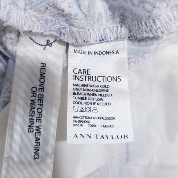 Ann Taylor Carnegie Crop Pants Women Size 8 Paisley Floral - Picture 5 of 14